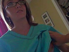 Nerdy Teeny Blonde Babe Carrie Gives Some Head On Pov Video